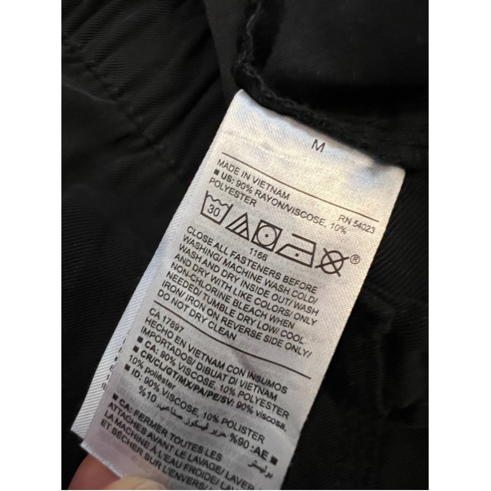 OLD NAVY Black High Waisted Straight Leg Paper Bag Pant M - Picture 9 of 9